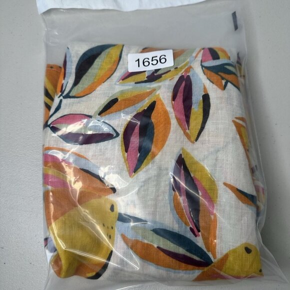 Tahari Linen Top Size 3X Tropical Floral Fruit Short Sleeve Colorful - Picture 7 of 7